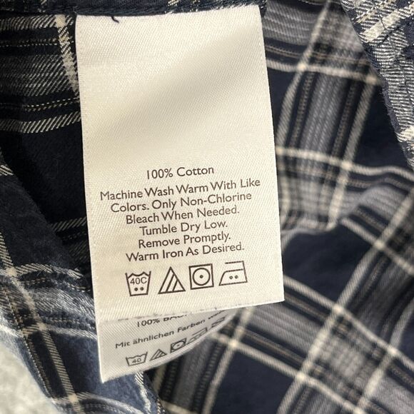 Eddie Bauer Shirt Mens Medium Plaid Relaxed Fit Career Everyday Button-Down Top - Picture 8 of 12